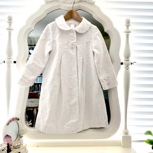 Janie & Jack White Coat  size 2T-3T